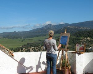 Painting Spain- Painting Town Roof scape