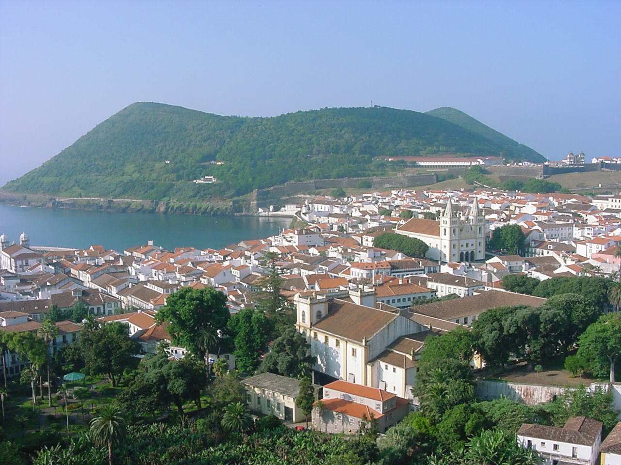 Angra do Heroísmo and its bay seen from Monte Brasil