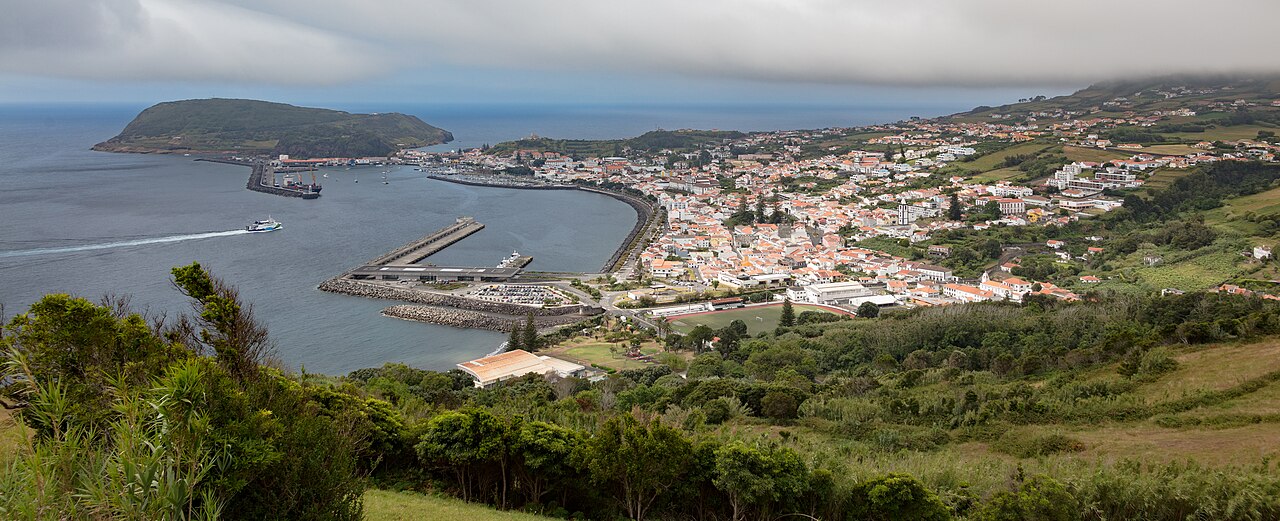 Horta and its harbour seen from Nossa Senhora da Conceição viewpoint