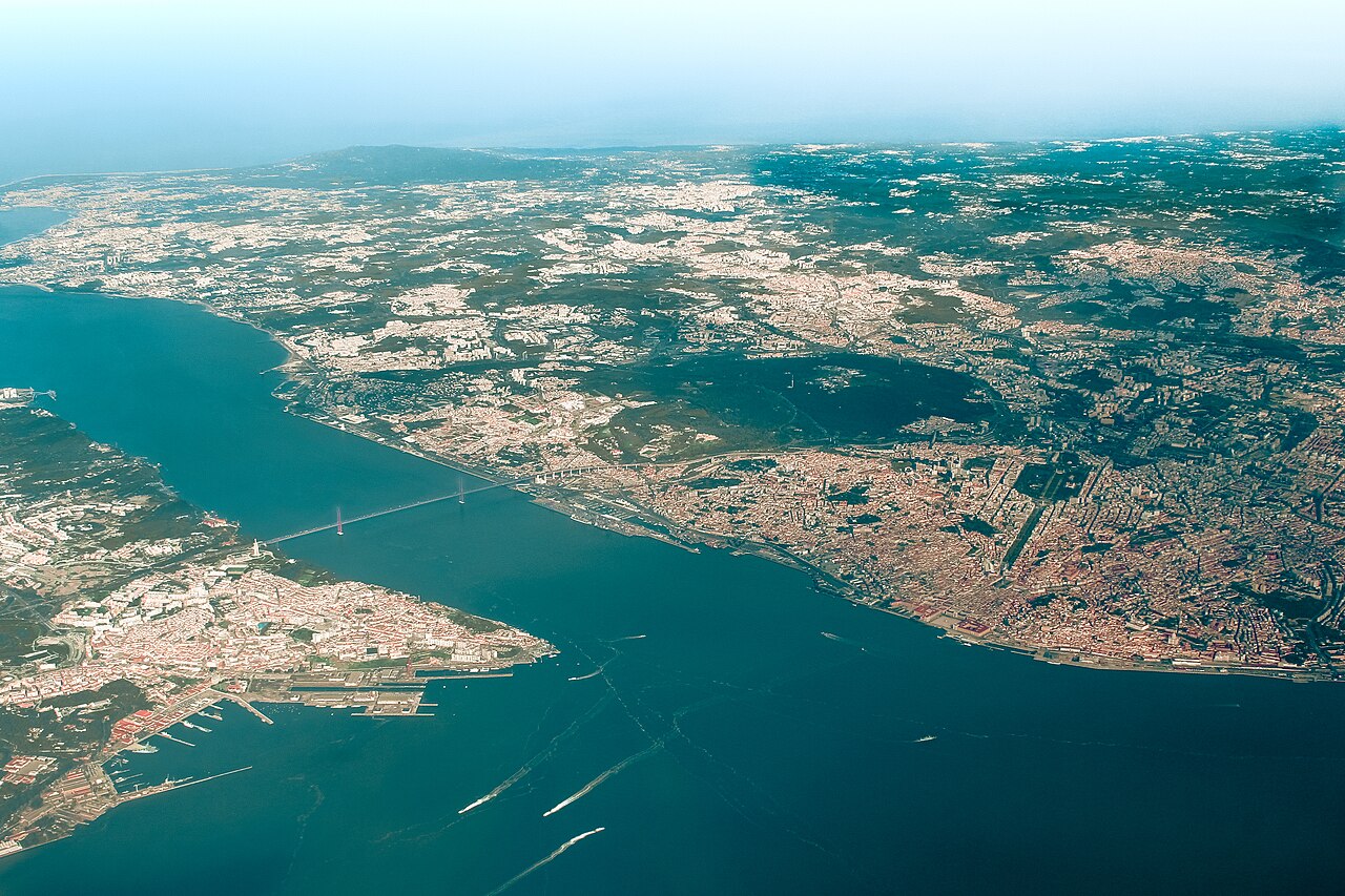 Aerial view of Lisbon, the Tagus and the surrounding region