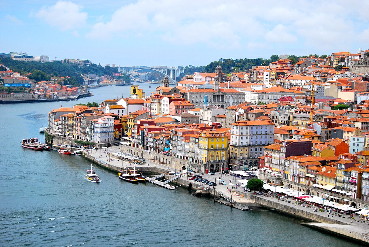 Porto's Ribeira and Douro waterfront seen from Dom Luís I Bridge