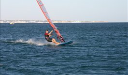 Windsurfing Meia Praia beach Lagos Bay Algarve Portugal