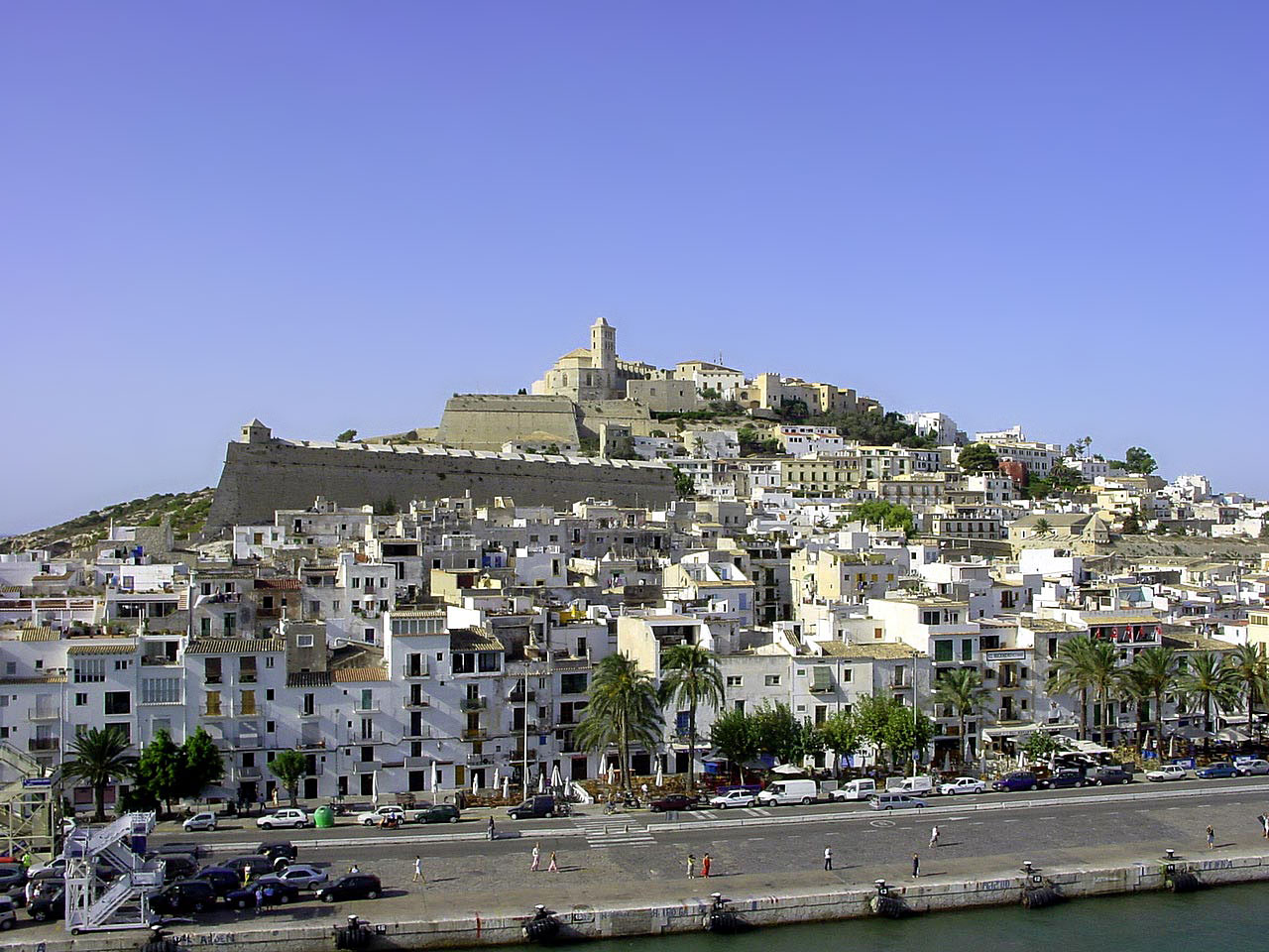 Ibiza Town and the fortified Dalt Vila seen from the water