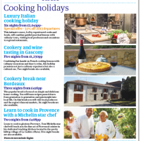 Cooking holidays featured in The Observer
