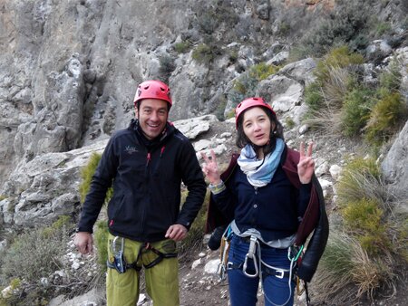 Spanish and rock climbing in Granada – our first student!