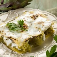 Lasagna di carciofi (artichoke lasagna) – traditional Italian recipe